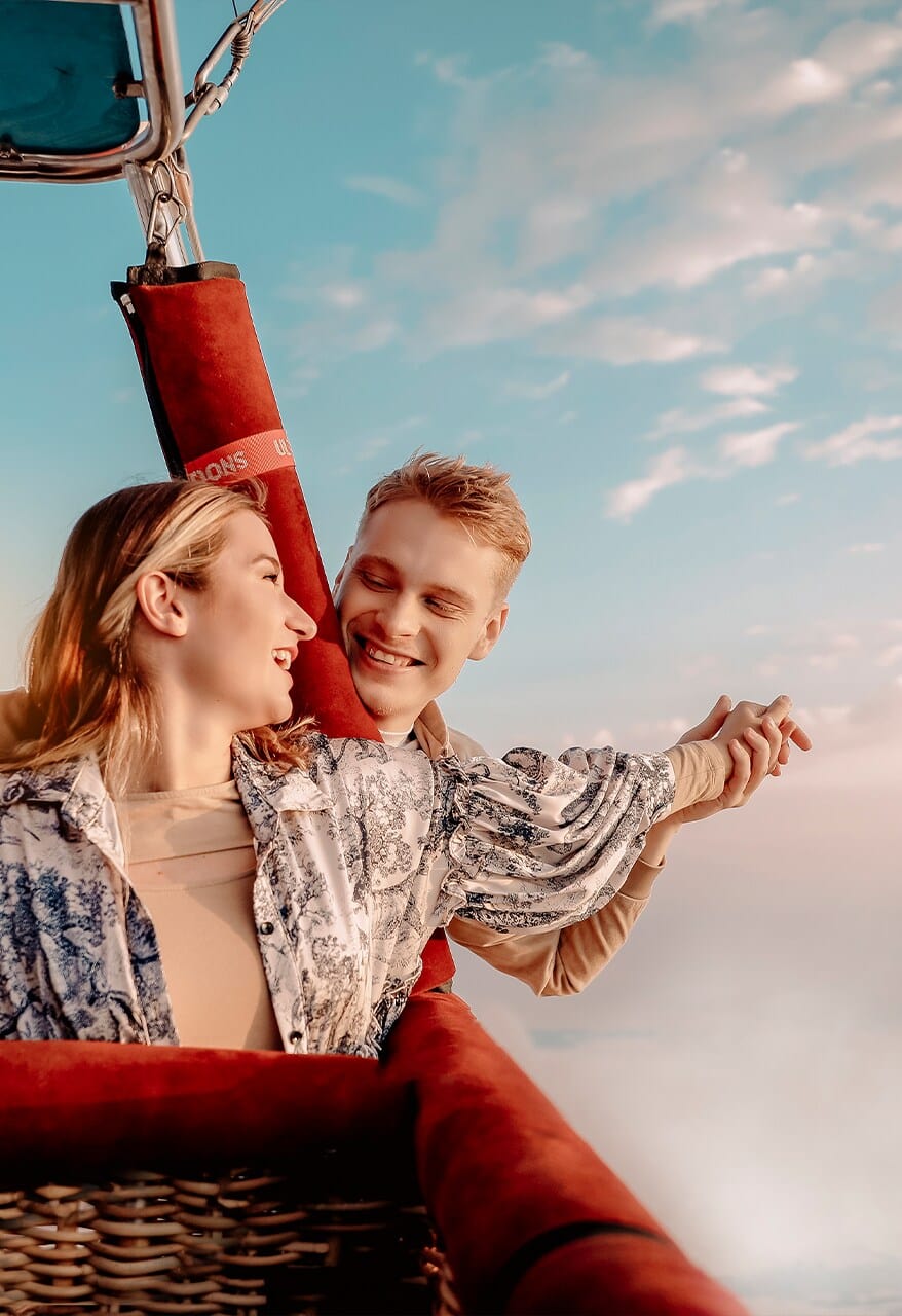 Couple dream come true in Hot Air Balloon