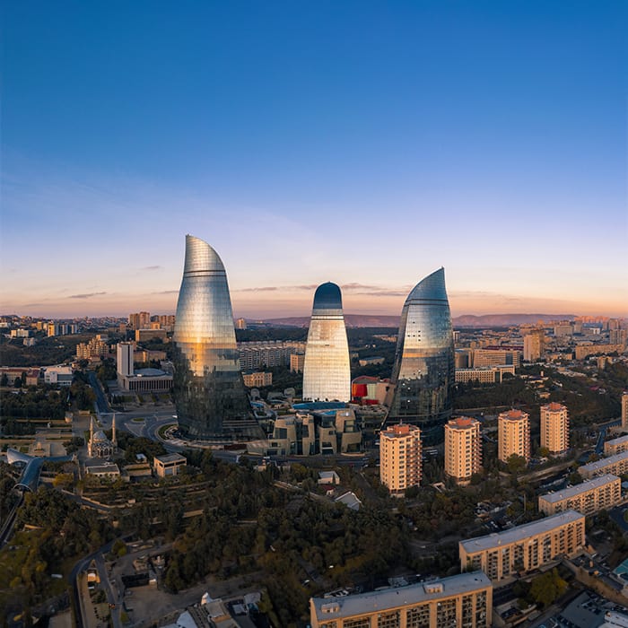 Flame Towers in Baku Azerbaijan