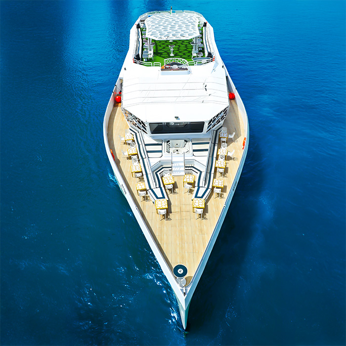 Navigating to the Lotus Mega Yacht
