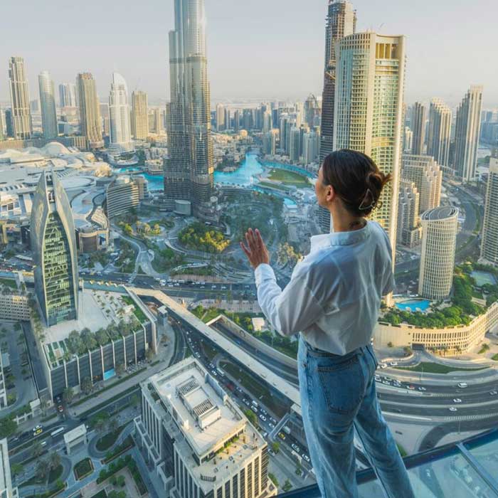 Navigating to the Sky Views Observatory Dubai