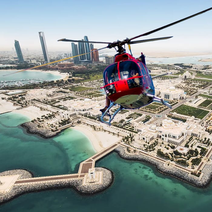 Navigating to the Abu Dhabi Helicopter Tour