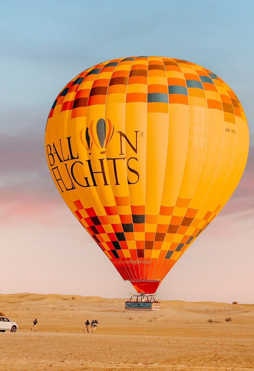 Balloon flights has made a landing in desert