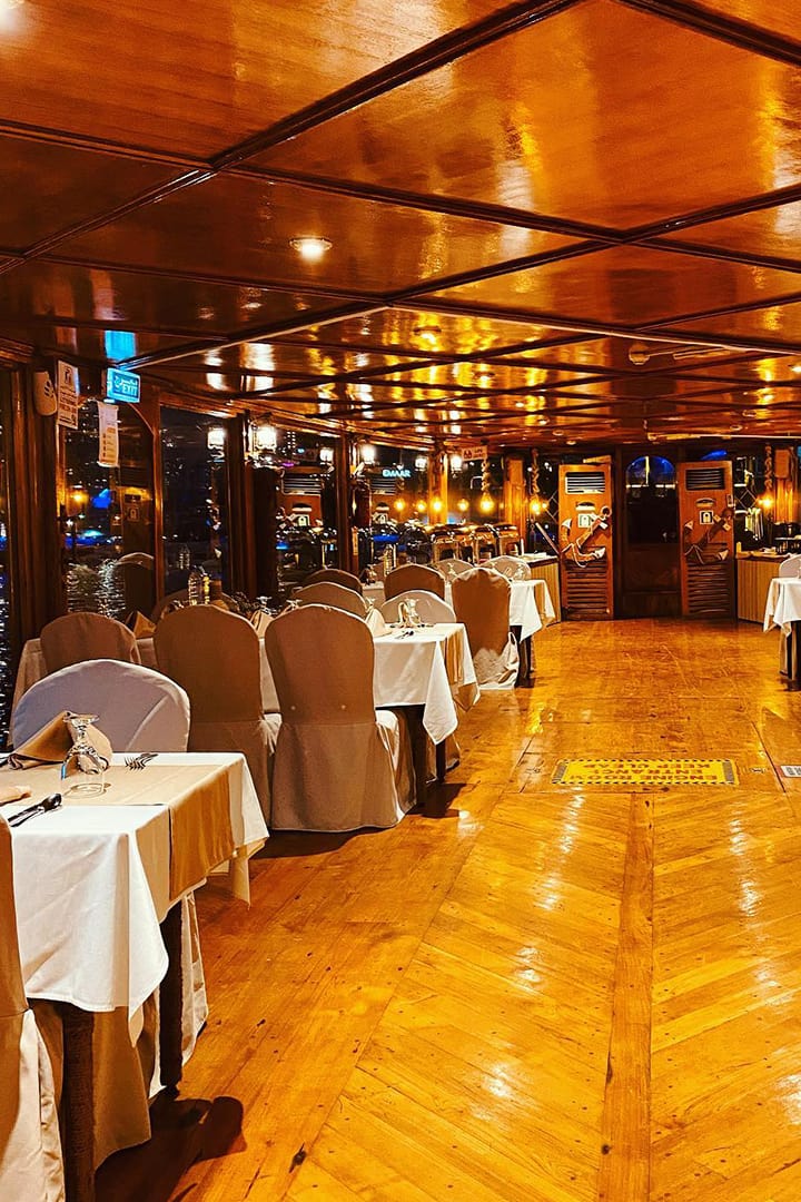 Alexandra Dhow Cruise Dubai Marina Dining Area