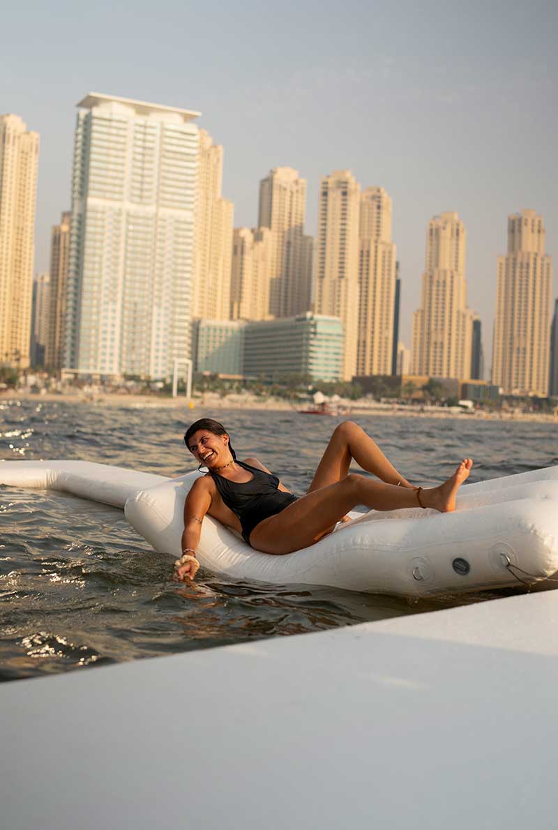 Outside view of the yacht in dubai marina