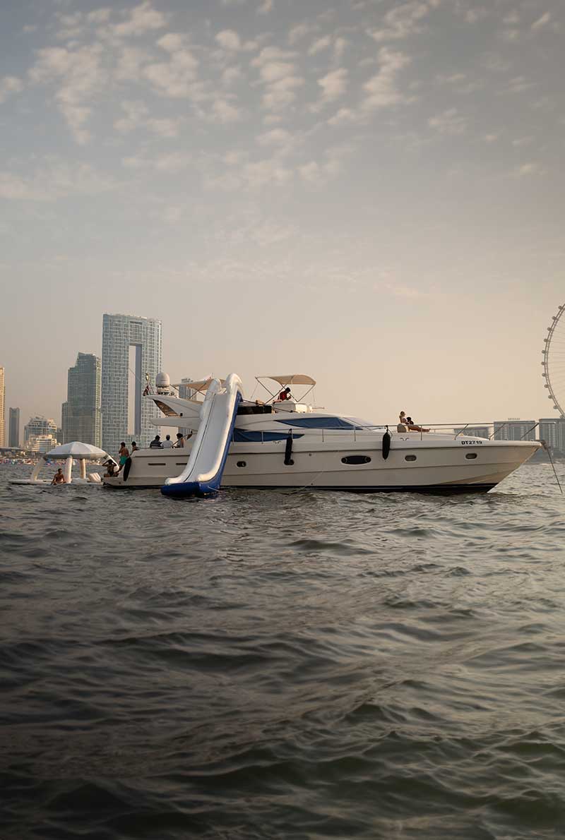 Outside view of the yacht in dubai marina