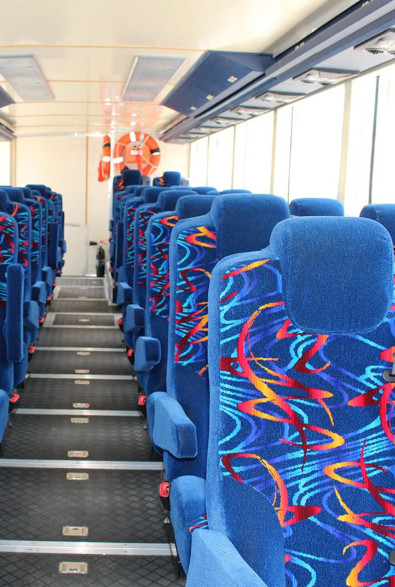 Seating Arrangement inside the Wonder Bus