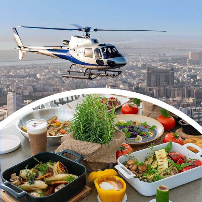 Falcon Helicopter Dubai Tour + Luxury Pool and Lunch Experience at Mercure Hotel,Dubai