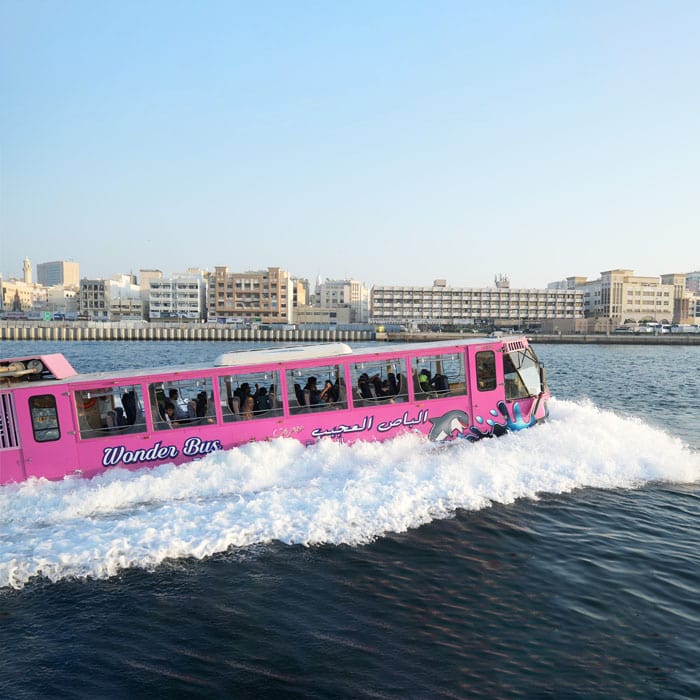 A bus tour in the middle of the sea in Dubai