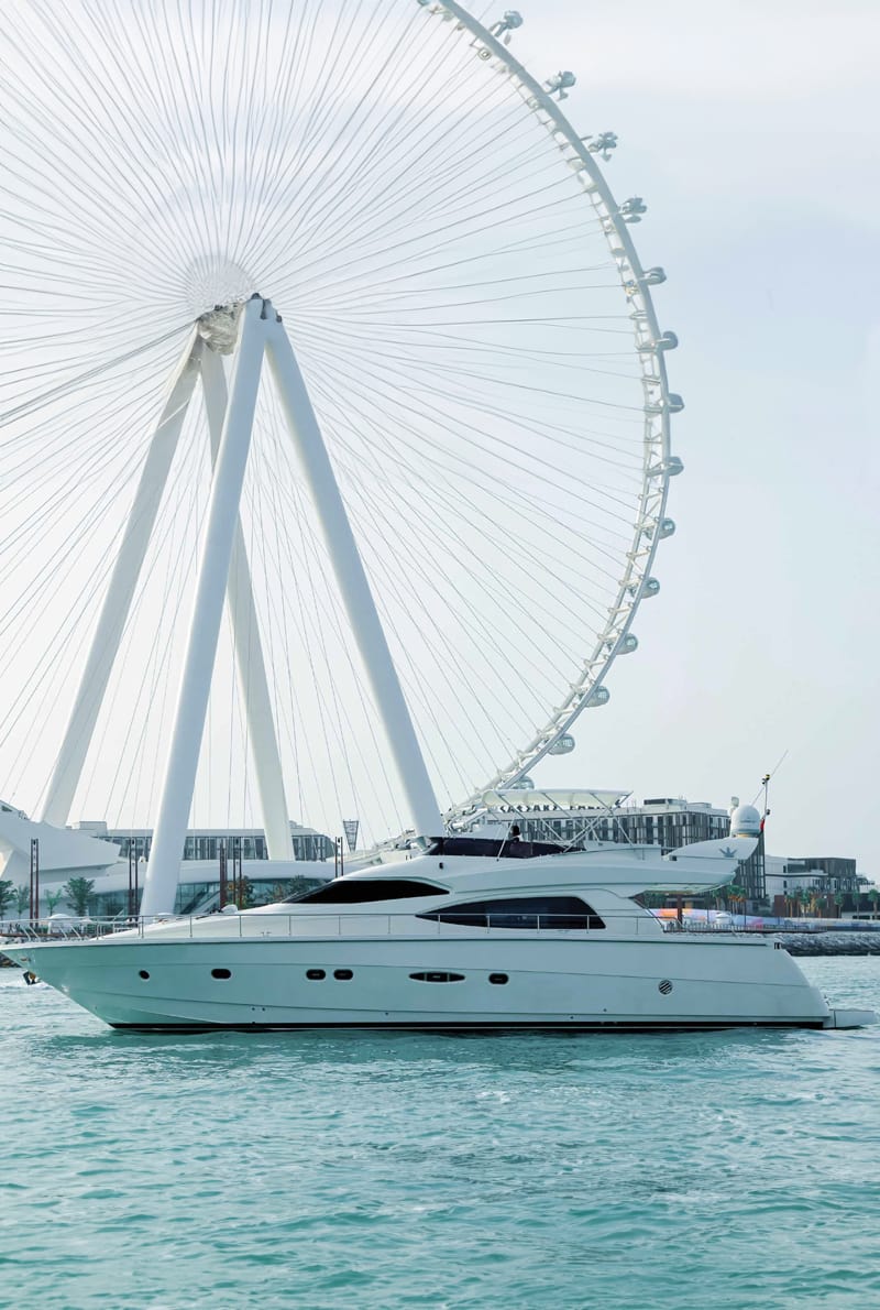 Outside view of the yacht in dubai marina