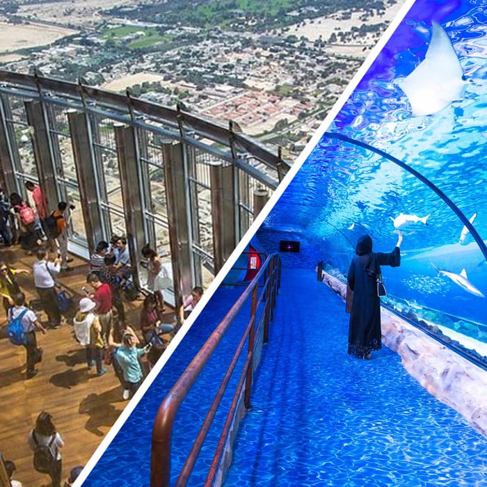 Navigating to the Burj Khalifa + Dubai Aquarium