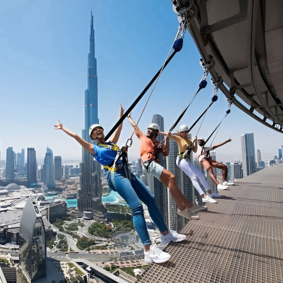 Navigating to the Sky Views Edge Walk Dubai