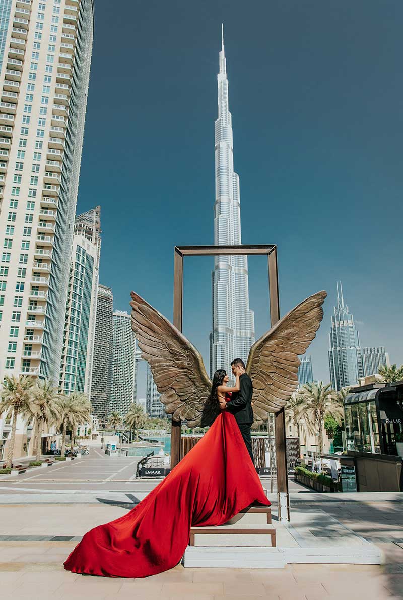 Burj Khalifa Flying Dress Videography Shoot