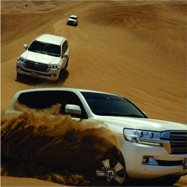 Navigating to the Royal Desert Safari in 4x4 Car & Live BBQ Dinner