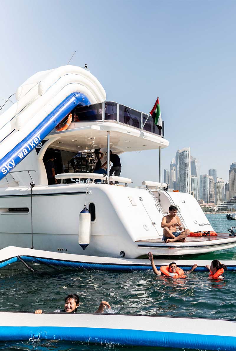 Sharing Dubai luxury yacht with Extended Burj Coastline