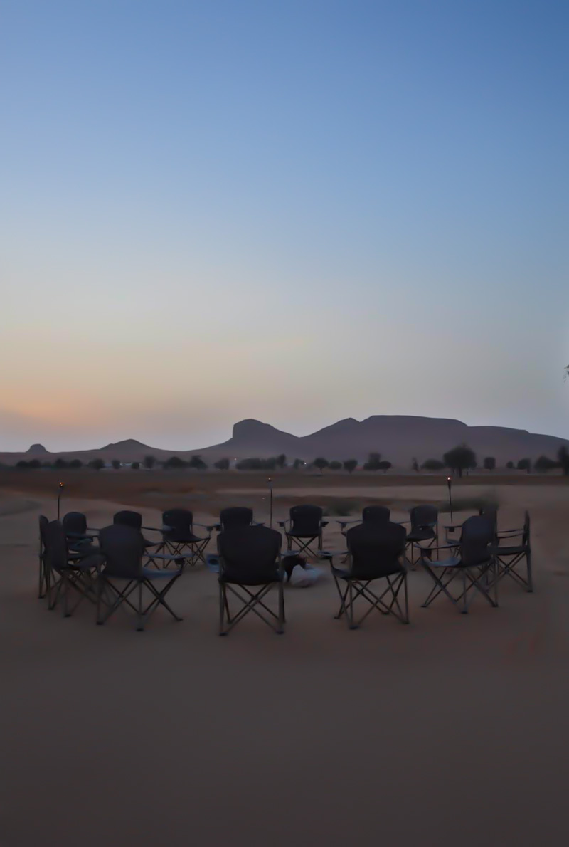 Sunset at Mount Faya | Premium Desert Lounge Experience