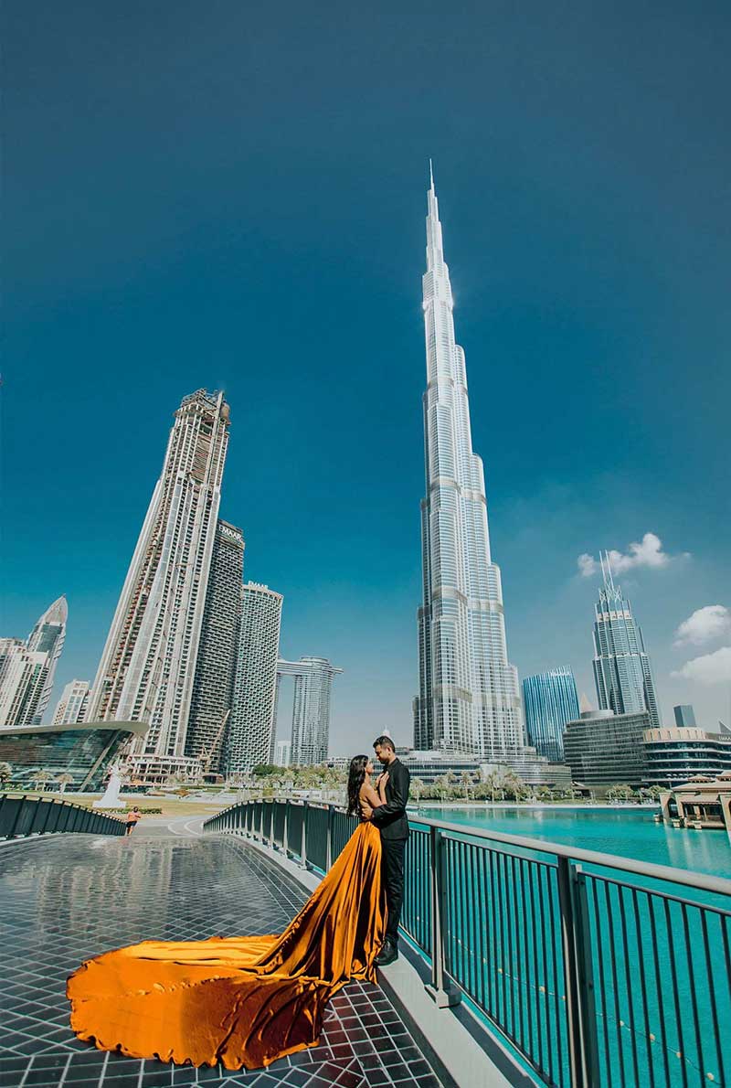 Burj Khalifa Flying Dress Videography Shoot