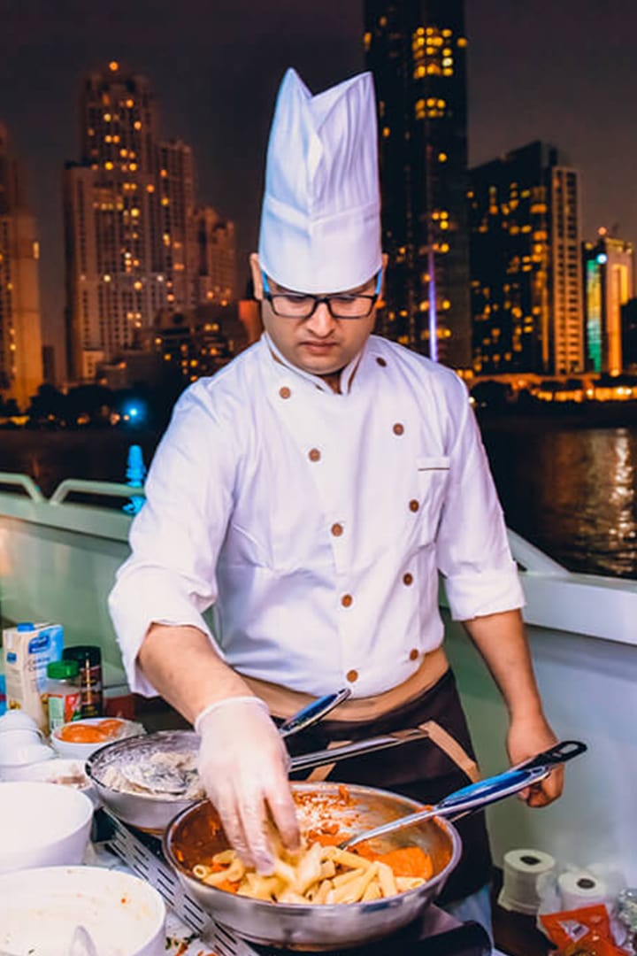 Dubai Lotus Mega Yacht Live Cooking