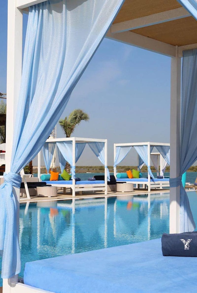 Swimming Pool Area and Furnitures in Abu Dhabi Hotel